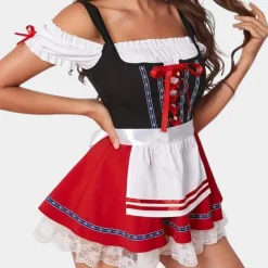 Jurken & Jumpsuits Dames*Felipa - Elegante Zomerse Oktoberfest Dirndl jurk voor dames Rood