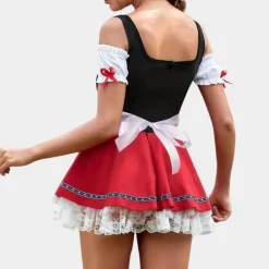 Jurken & Jumpsuits Dames*Felipa - Elegante Zomerse Oktoberfest Dirndl jurk voor dames Rood