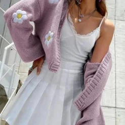 Truien & Vesten Dames*Fernanda - Stijlvol Bloemenvest voor Dames - Zomerse Editie