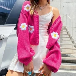 Truien & Vesten Dames*Fernanda - Stijlvol Bloemenvest voor Dames - Zomerse Editie