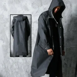 Jassen Heren*FINN - Lichte regenjas voor dames en heren, perfect voor lente en zomer Zwart