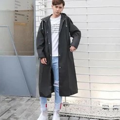 Jassen Heren*FINN - Lichte regenjas voor dames en heren, perfect voor lente en zomer Zwart