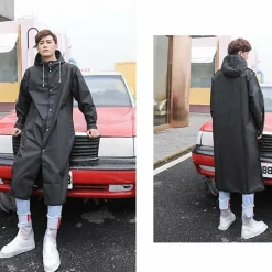 Jassen Heren*FINN - Lichte regenjas voor dames en heren, perfect voor lente en zomer Zwart