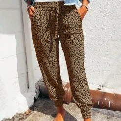 Broeken & Rokken Dames*FIONA - Zomerse broek met luipaardprint