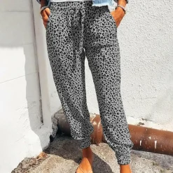 Broeken & Rokken Dames*FIONA - Zomerse broek met luipaardprint