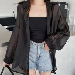 Topjes & Shirts Dames*Fiore - Elegante zomershirt met lange mouwen en moderne snit