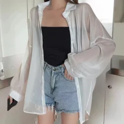 Topjes & Shirts Dames*Fiore - Elegante zomershirt met lange mouwen en moderne snit