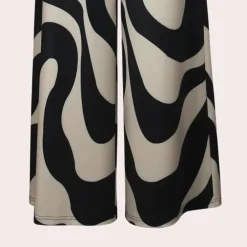 Broeken & Rokken Dames*Fisseha - Stijlvolle Dames Wijde Broek met Hoge Taille voor de Zomer