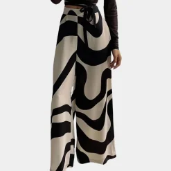 Broeken & Rokken Dames*Fisseha - Stijlvolle Dames Wijde Broek met Hoge Taille voor de Zomer