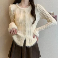 Topjes & Shirts Dames*Flavie - Comfortabel en trendy gebreid geribd damesvest voor de lente en zomer