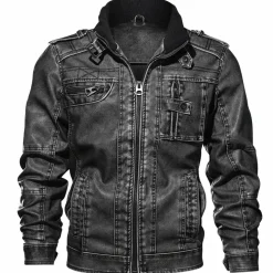 Leren Jassen Heren|Jassen Heren*FLOKI - Leren Zomerjas Zwart