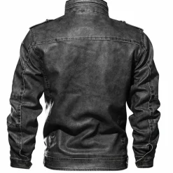 Leren Jassen Heren|Jassen Heren*FLOKI - Leren Zomerjas Zwart