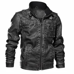 Leren Jassen Heren|Jassen Heren*FLOKI - Leren Zomerjas Zwart