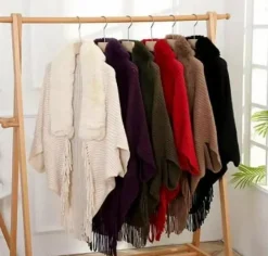 Truien & Vesten Dames*FLORENCE - Lente/Zomer gebreide franje bontkraag sjaal