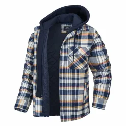 Jassen Heren*FLORIAN - Lichte geruite zomerjas met capuchon voor heren