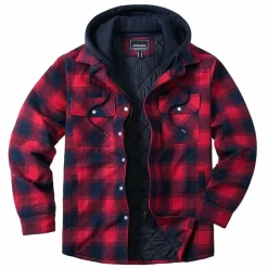 Jassen Heren*FLORIAN - Lichte geruite zomerjas met capuchon voor heren