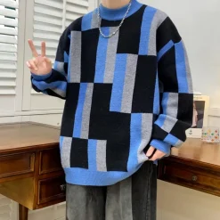 Truien & Vesten Heren*Fontane - Heren Trui met Modieuze Kleuren Blokken Design voor Lente/Zomer