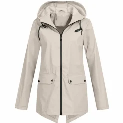 Jassen Dames*FRANCINE - Lange regenjas met capuchon voor dames