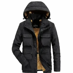 Jassen Heren*FRANCIS - Winterjas voor heren met afneembare capuchon Zwart