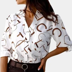 Blazers & Blouses Dames*Freida - Chic damesblouse voor de zomer Wit-kaki