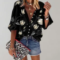 Topjes & Shirts Dames*Freydis - Zomerse blouse met bloemenprint voor dames