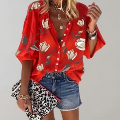 Topjes & Shirts Dames*Freydis - Zomerse blouse met bloemenprint voor dames