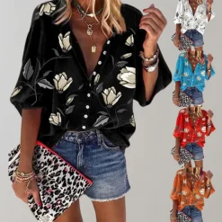 Topjes & Shirts Dames*Freydis - Zomerse blouse met bloemenprint voor dames