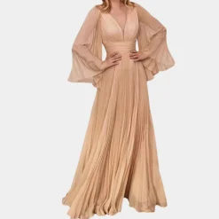 Jurken & Jumpsuits Dames*Furman - Elegante en geplooide maxi-jurk voor dames - Zomerse Stijl