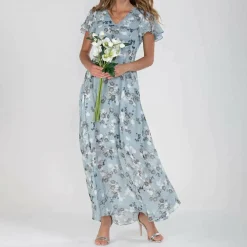 Jurken & Jumpsuits Dames*GABRIELLE - Luchtige lange bloemenjurk voor dames, perfect voor de zomer