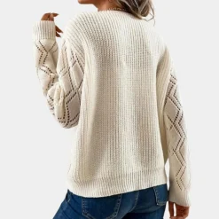 Topjes & Shirts Dames*Gebreide damestop met lange mouwen - Zomerse Stijl