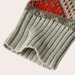 Truien & Vesten Dames*Geometrisch gebreide damestrui Abrikoos