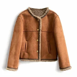 Leren Jassen Dames|Jassen Dames*GEORGIA - Stijlvolle jas voor vrouwen Bruin sepia