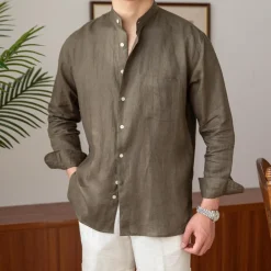 Shirts Heren*Gerardo - Trendy herenoverhemd met lange mouwen voor de zomer