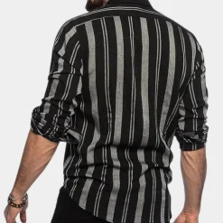 Shirts Heren*Gestreept herenoverhemd met lange mouwen voor de zomer