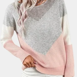 Truien & Vesten Dames*Giedre - Stijlvolle gebreide damestrui voor de zomer Rozeachtig grijs