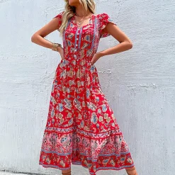 Jurken & Jumpsuits Dames*GINEVRA - Luchtige zomer boho jurk