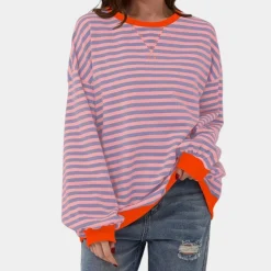 Truien & Vesten Dames*Gioia - Oversized en gestreepte zomerse trui voor dames