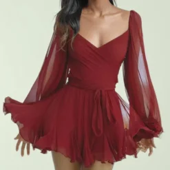 Jurken & Jumpsuits Dames*Gloria - Betoverende en luchtige zomerjurk voor dames met lantermouwen, perfect voor zonnige dagen