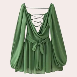 Jurken & Jumpsuits Dames*Gloria - Betoverende en luchtige zomerjurk voor dames met lantermouwen, perfect voor zonnige dagen