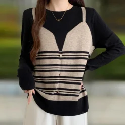 Truien & Vesten Dames*GLORIA - Elegante Gebreide Zomerse Trui voor Dames Zwart