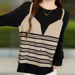 Truien & Vesten Dames*GLORIA - Elegante Gebreide Zomerse Trui voor Dames Zwart