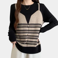 Truien & Vesten Dames*GLORIA - Elegante Gebreide Zomerse Trui voor Dames Zwart