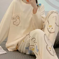 Sets Dames*Goergeta - Comfortabele Zomerse Dames PJs Crème