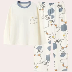 Sets Dames*Goergeta - Comfortabele Zomerse Dames PJs Crème