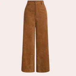 Broeken & Rokken Dames*Graciella - Elegante damesbroek met hoge taille voor de zomer Bruin