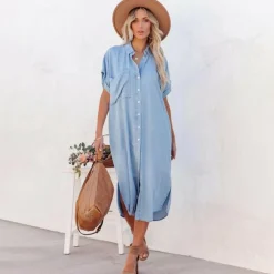Jurken & Jumpsuits Dames*GREER - Casual losse zomerjurk Blauw