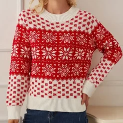 Truien & Vesten Dames*GUIDA - Stijlvolle Kersttrui voor Dames Rood