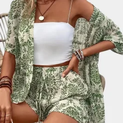 Sets Dames*Guiliana - 2-delige zomerset voor dames - Perfect voor Lente en Zomer Groen