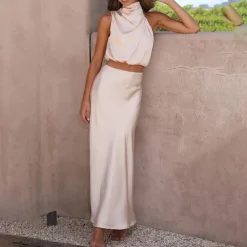 Sets Dames*GUILLAUME - Stijlvolle zomerse maxi rok set