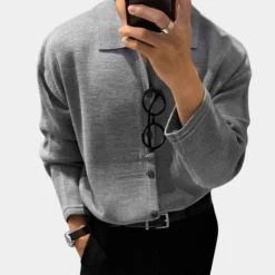 Shirts Heren*Gustaf - Gebreid losvallend herenoverhemd voor de zomer